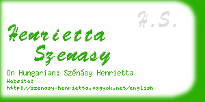 henrietta szenasy business card
