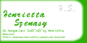 henrietta szenasy business card